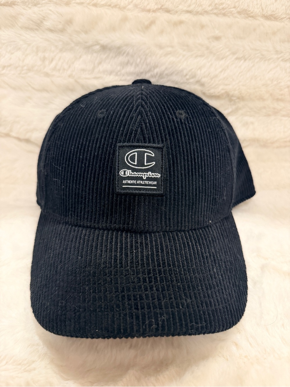 Champion Black Corduroy Patch Cap